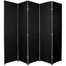 5 Panel Woven Room Divider Screen